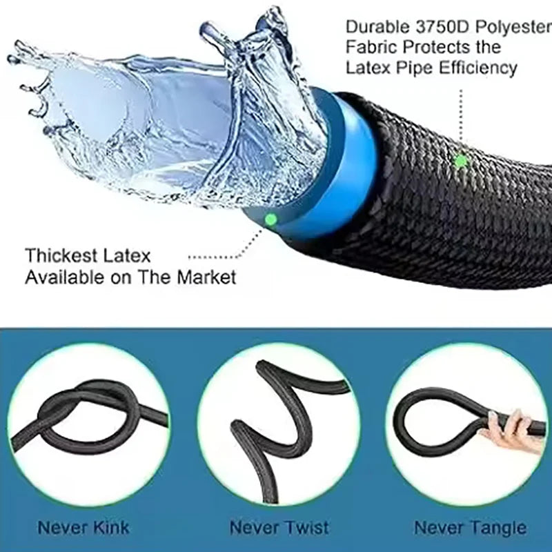 50/100ft Garden Water Hose Expandable Metal Connector High Pressure TPE Reel Magic Water Pipes for Garden Hose Farm Irrigation
