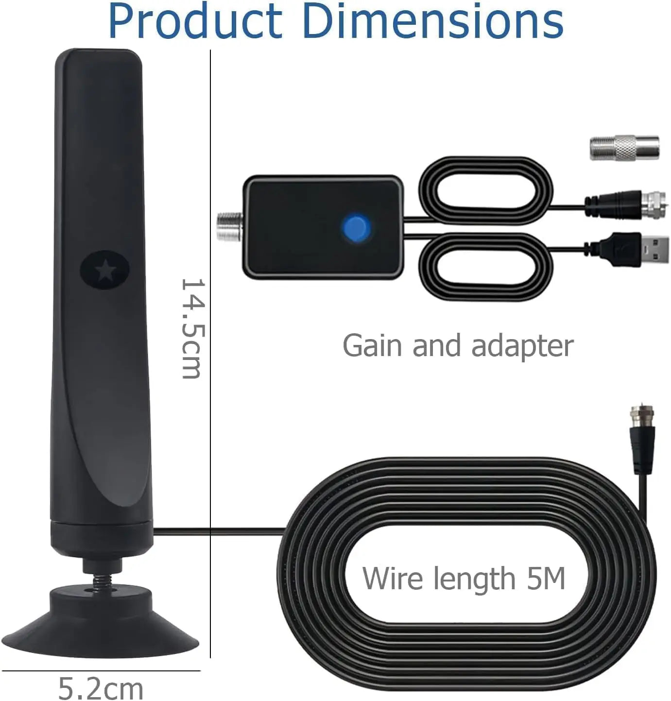 6000 Miles HD TV Antenna for Smart TVs and All Digital TVs with 4K 8K Support and 36DB Signal Booster