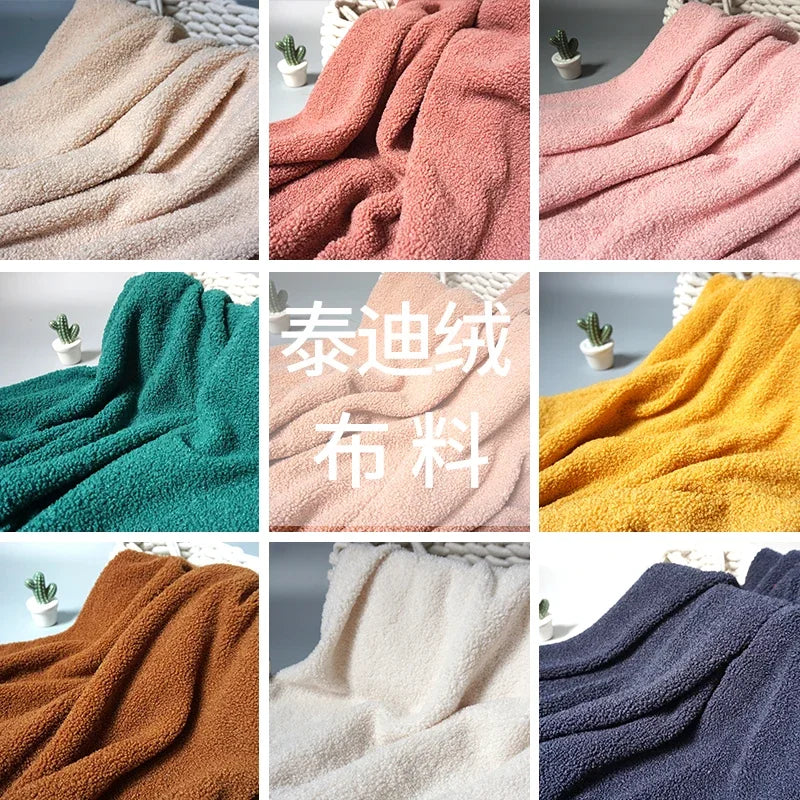 160cm Wide Teddy Velvet Small Grain Lamb Cashmere Fabric Imitation Cashmere Loop Fabric for Clothing Toys and DIY Sewing