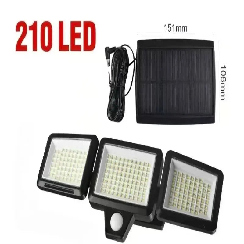 Outdoor Solar LED Wall Lamp Four Side Lighting Waterproof