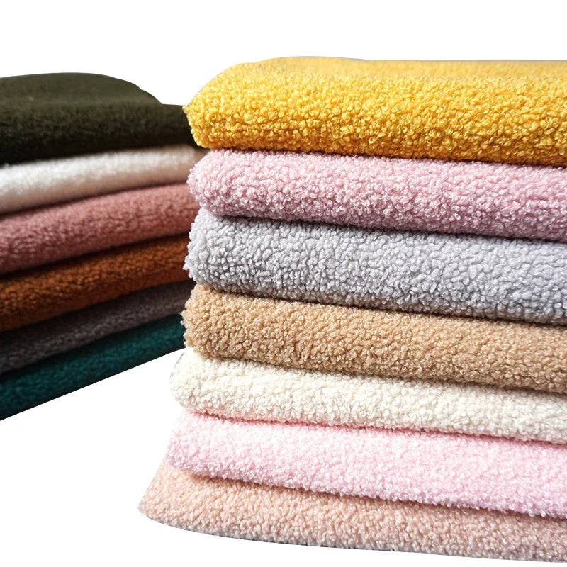 160cm Wide Teddy Velvet Small Grain Lamb Cashmere Fabric Imitation Cashmere Loop Fabric for Clothing Toys and DIY Sewing
