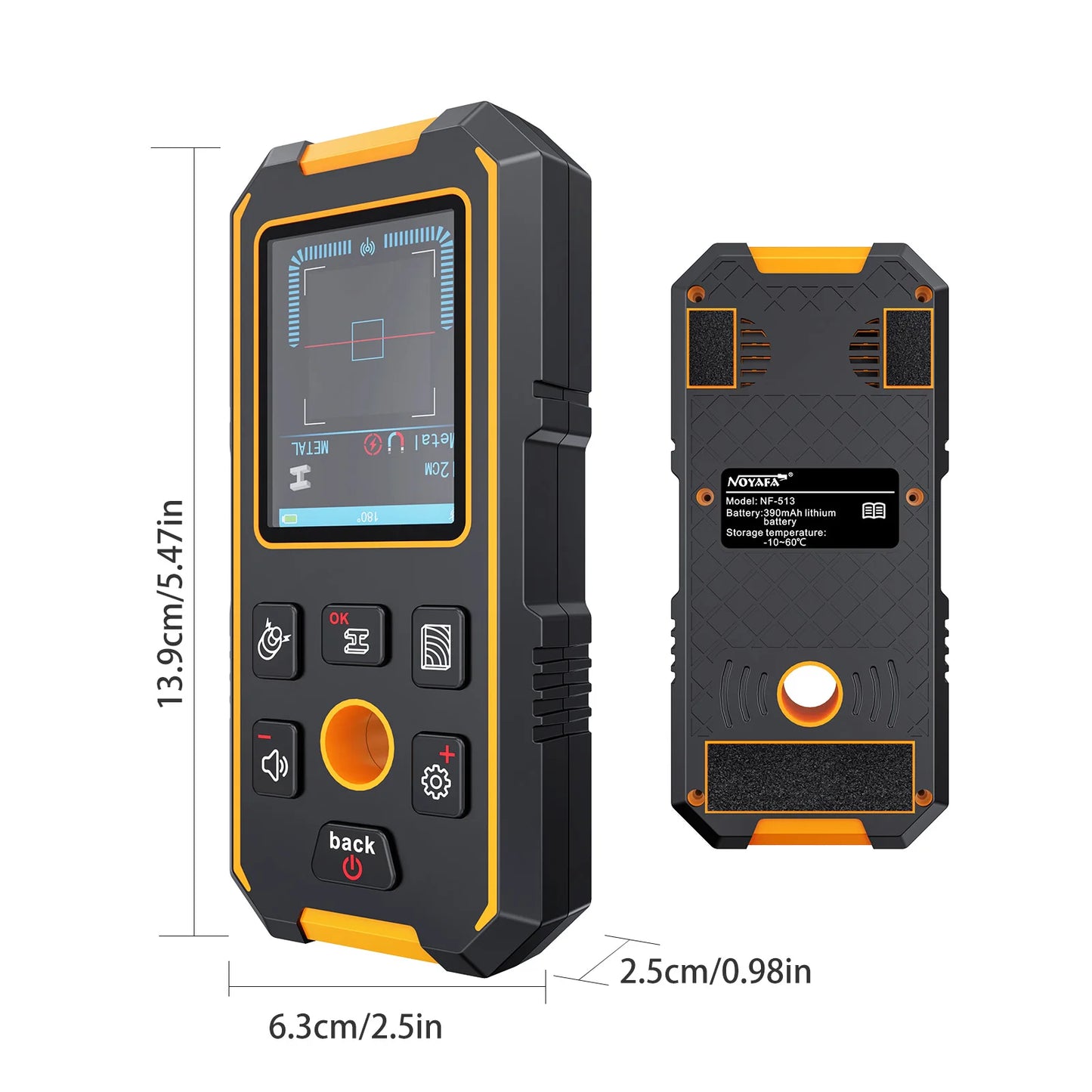 Noyafa NF-513 Wall Scanner Metal Detector Stud Finder with LCD Display for Wood Studs and Live Wires