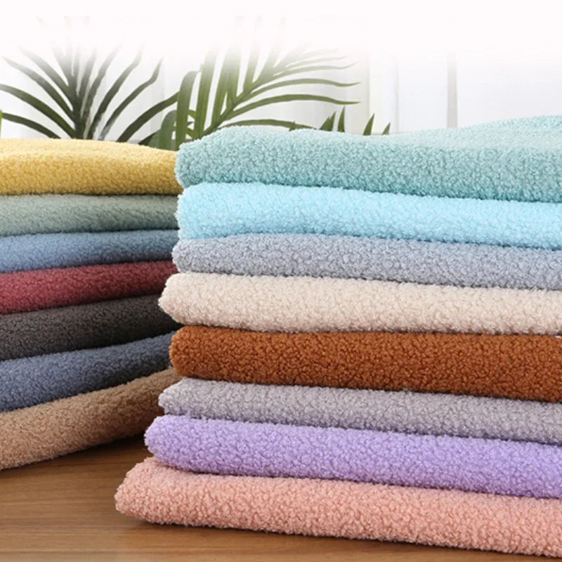 160cm Wide Teddy Velvet Small Grain Lamb Cashmere Fabric Imitation Cashmere Loop Fabric for Clothing Toys and DIY Sewing