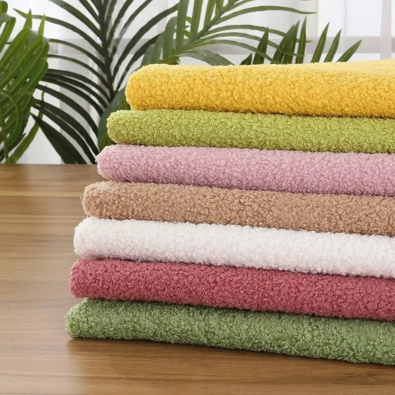 160cm Wide Teddy Velvet Small Grain Lamb Cashmere Fabric Imitation Cashmere Loop Fabric for Clothing Toys and DIY Sewing