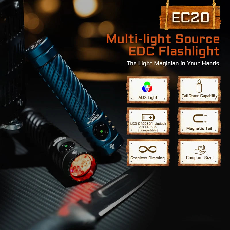 Acebeam EC20 EDC Flashlight 2800 Lumen 340 Meter Range