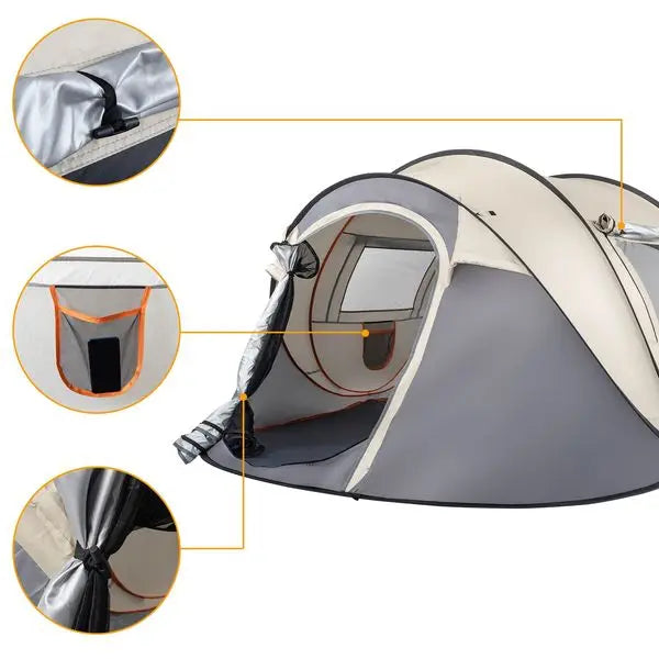 Camping Tent For 3 To 4 People Aluminum Pole Canvas Family Outdoor Shelter For Friends Camping Trip