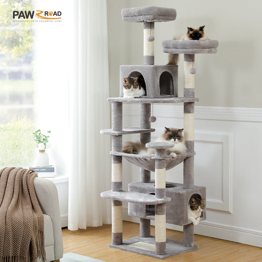 Large Cat Tower With Sisal Posts Multi Level Indoor Cozy