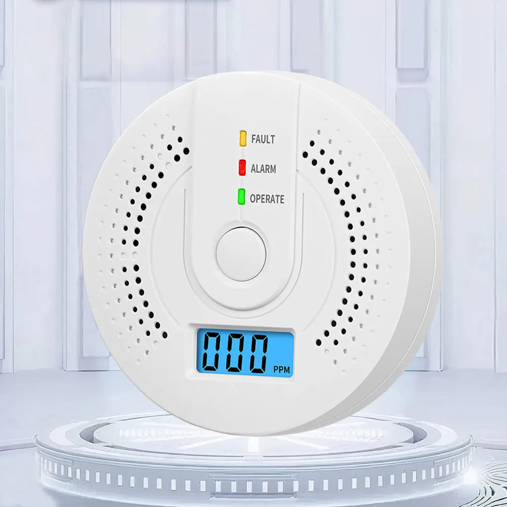 Digital Carbon Monoxide Detector Sound Warning & LED Indicator Battery Powered CO Gas Monitor Alarm Detector for Home Warehouse