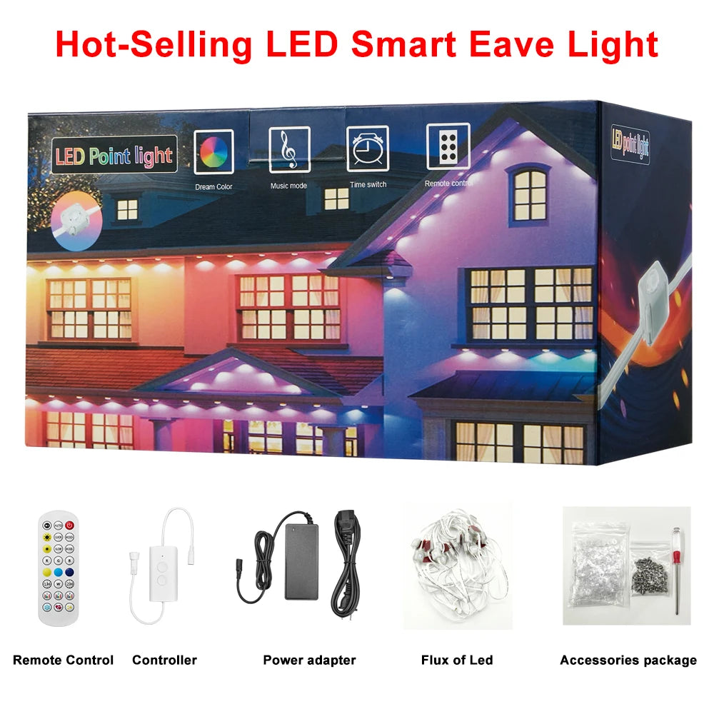 Permanent Outdoor Lights Smart RGBIC Eaves LED Fairy String