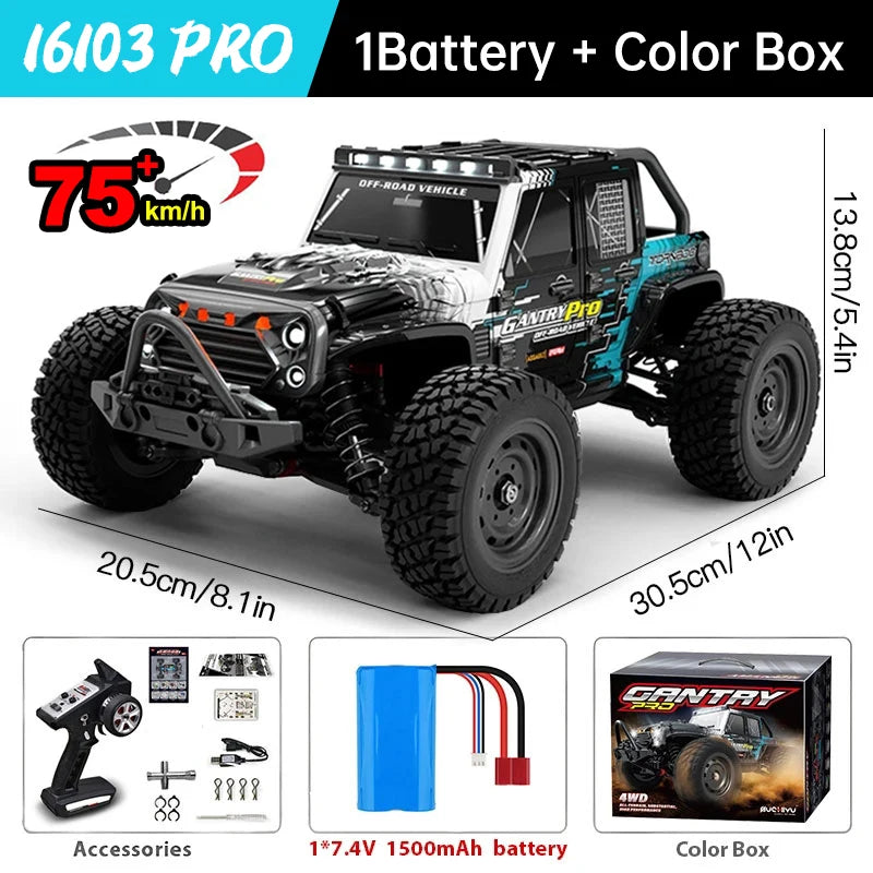 WLtoys 16101 Pro 1:16 75KM/H 4WD RC Car With LED Light