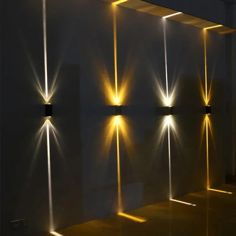 Silver Aluminum COB Outdoor Light 6W Waterproof IP65 Wall Sconces Up And Down
