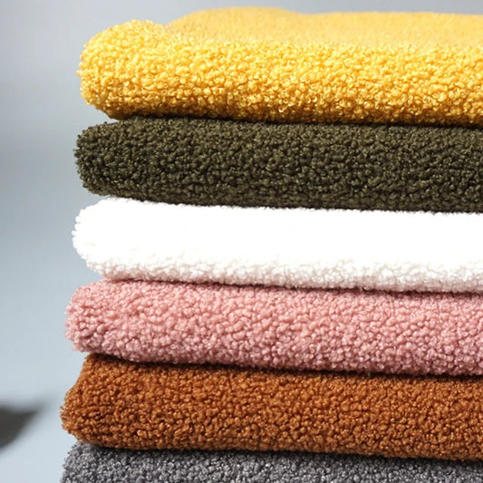 160cm Wide Teddy Velvet Small Grain Lamb Cashmere Fabric Imitation Cashmere Loop Fabric for Clothing Toys and DIY Sewing