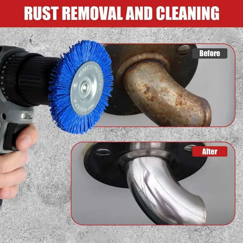 Abrasive Wire Wheel Cup Brush Filament Hex Shank 9 Piece