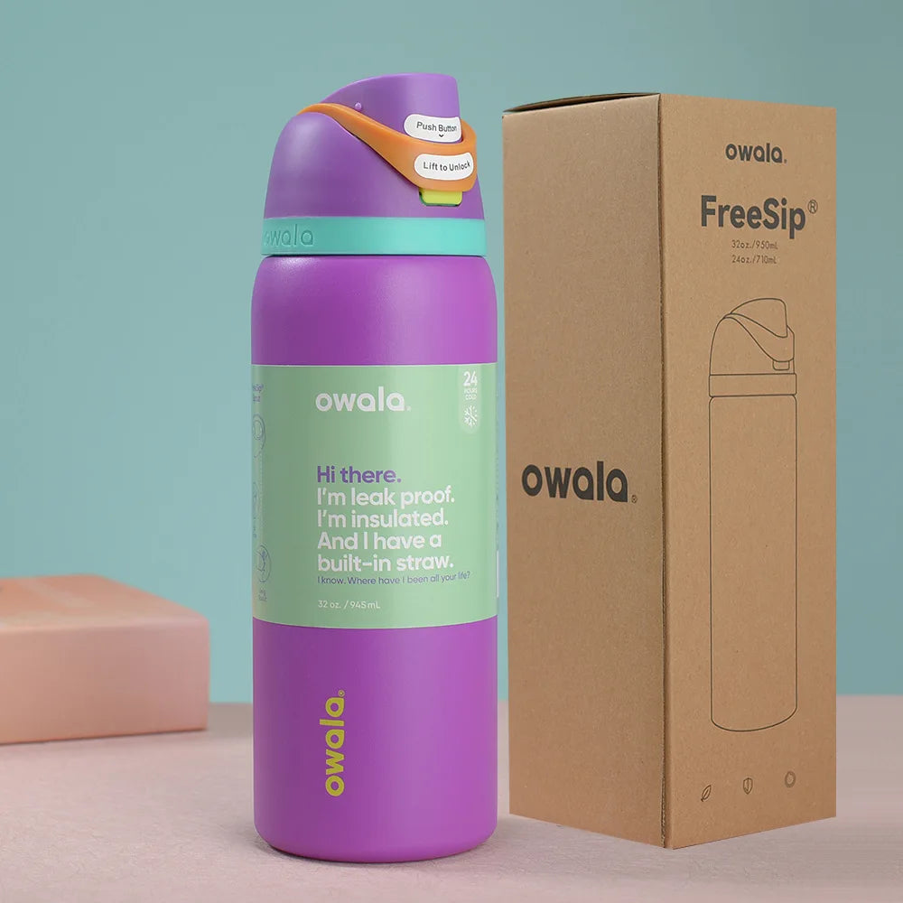 New Original Owala Insulated Stainless Steel Water Bottle with Straw BPA Free Sports Water Bottle