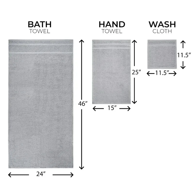 10 Piece Towel Set With Upgraded Softness And Durability 100 Percent Cotton Bath Towels Grey Plaid Pattern
