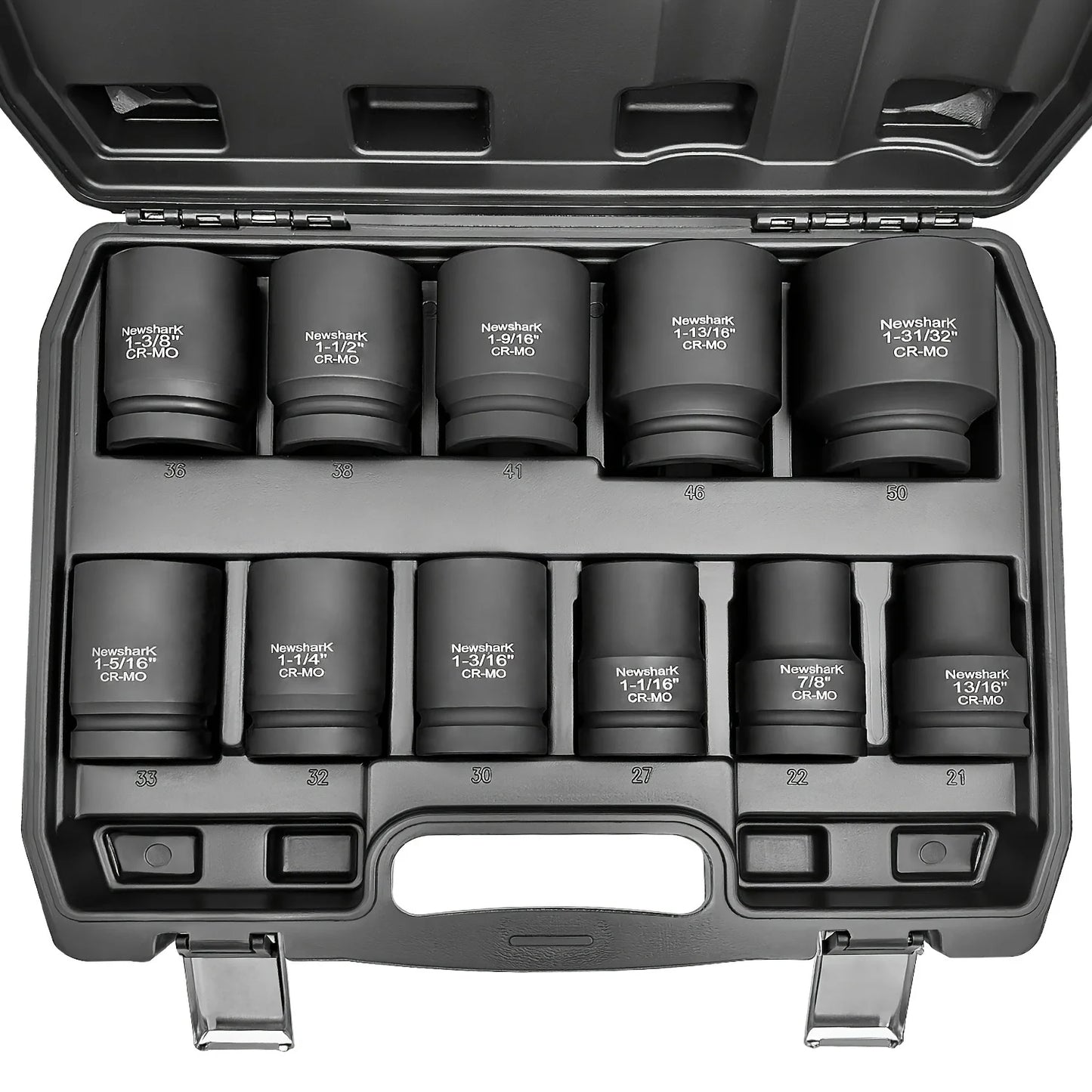 11 Piece Deep Socket Set SAE 1 5 16 To 1 31 32 Inches 6 Point CR Mo Spindle Axle Nut Impact Socket Set for Auto and Home Repair