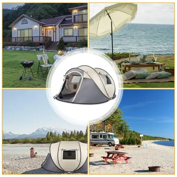 Camping Tent For 3 To 4 People Aluminum Pole Canvas Family Outdoor Shelter For Friends Camping Trip