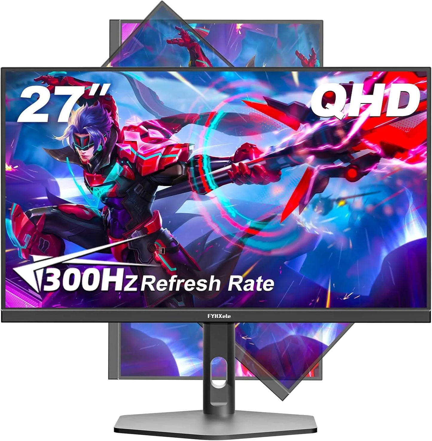 FYHXele 27Inch Gaming Monitor 300Hz QHD FreeSync Ultra Slim