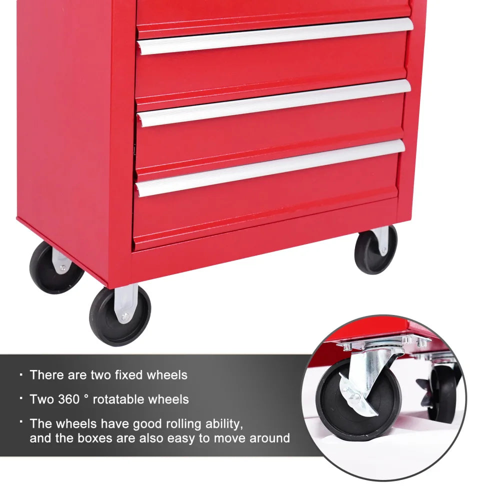 5 Drawer Metal Rolling Tool Chest With Locking System