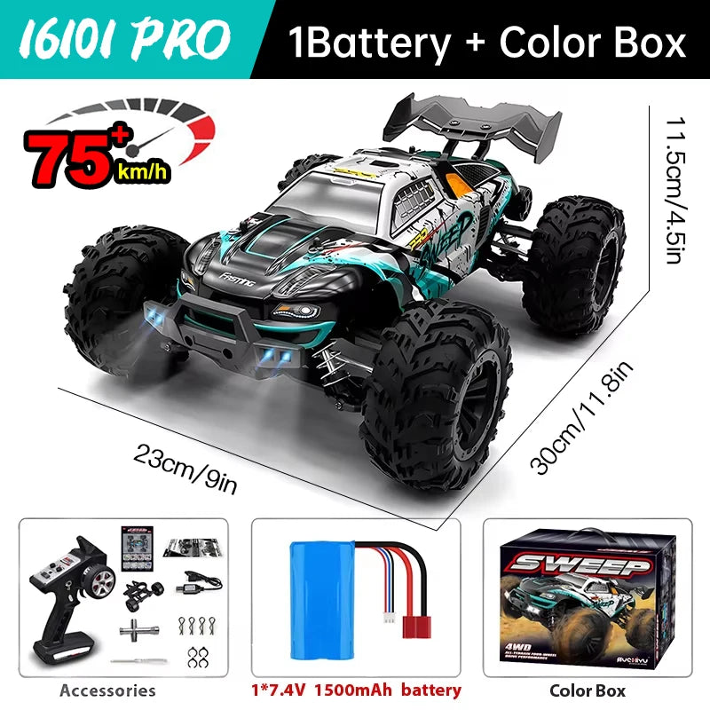 WLtoys 16101 Pro 1:16 75KM/H 4WD RC Car With LED Light
