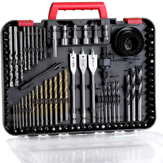 100 Piece Drill Bit Set With Impact Driver Bits Metal Wood