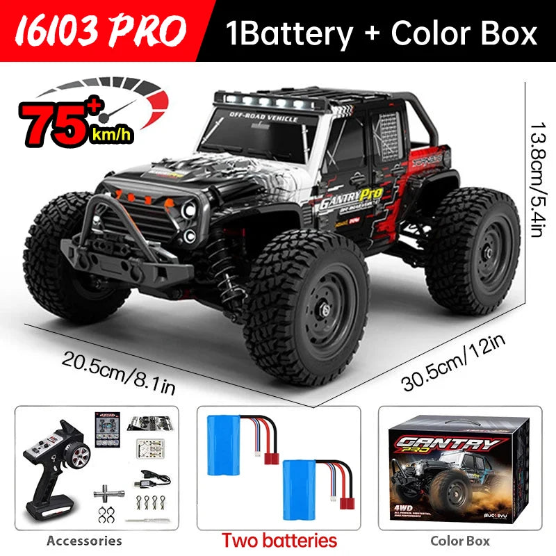 WLtoys 16101 Pro 1:16 75KM/H 4WD RC Car With LED Light