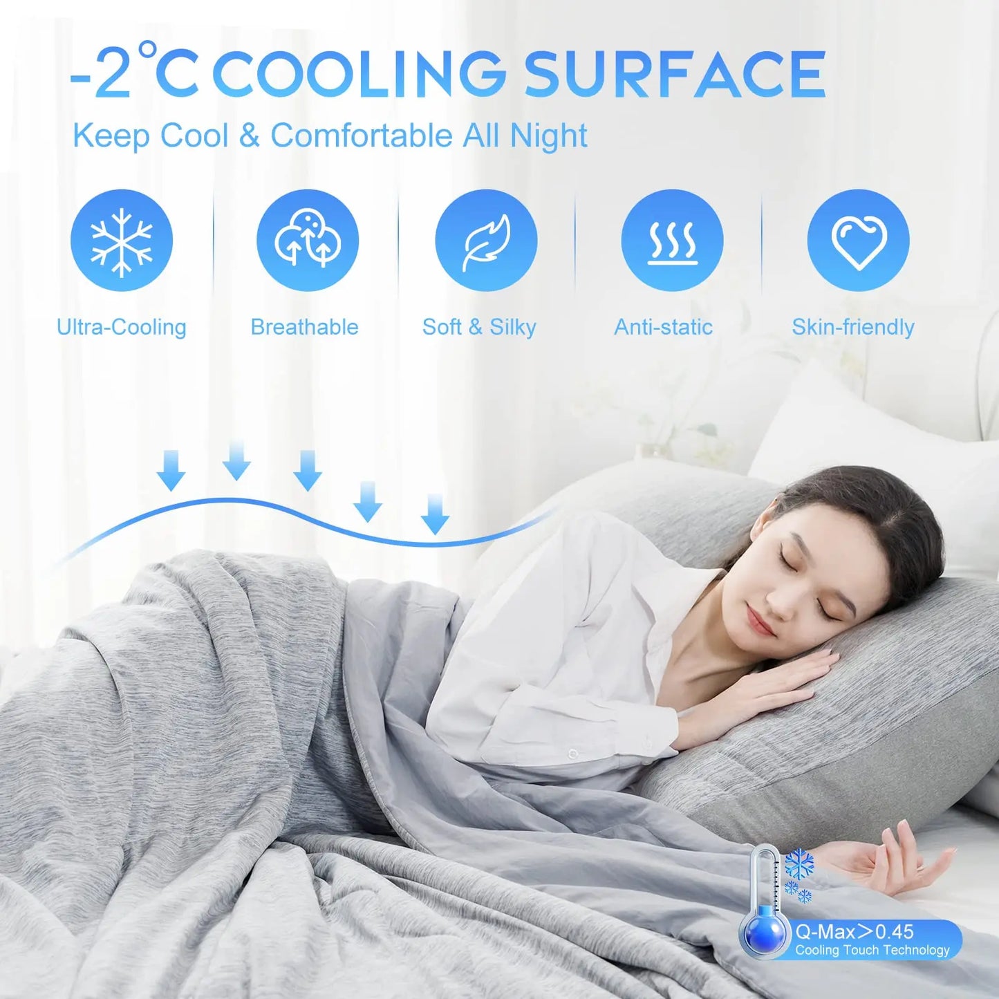 Orhopui Cooling Comforter Chill Fiber Blanket For Summer