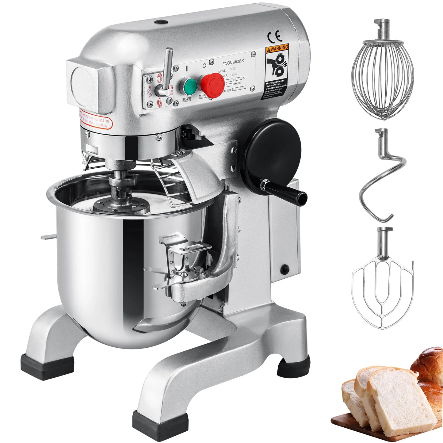 VEVOR Electric Dough Machine 10/15/20/30Qt Stainless Steel Commercial Cream Egg Whisk Mixer Processor Kitchen Food Stand Blender