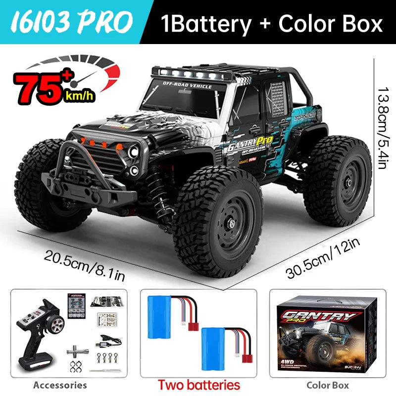 WLtoys 16101 Pro 1:16 75KM/H 4WD RC Car With LED Light