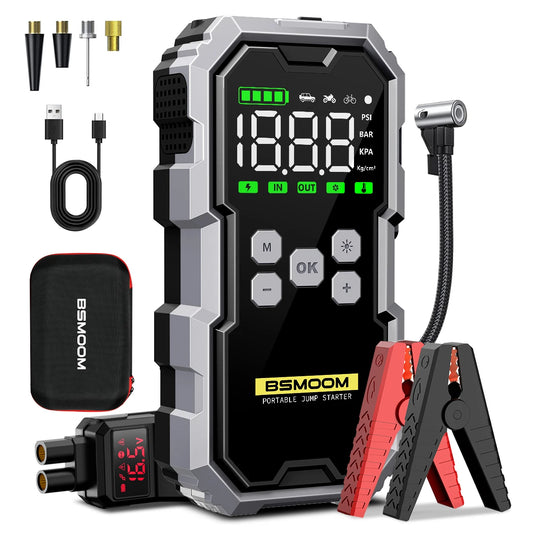 Car Jump Starter With Air Compressor LCD Screen 21800mAh