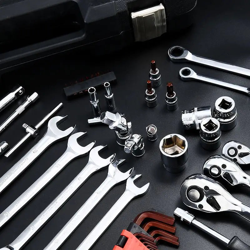 151 Pcs Car Repair Tool Box Spanner Chrome Vanadium Hand Tools And Ratchet Wrench Socket Set Combination Kit