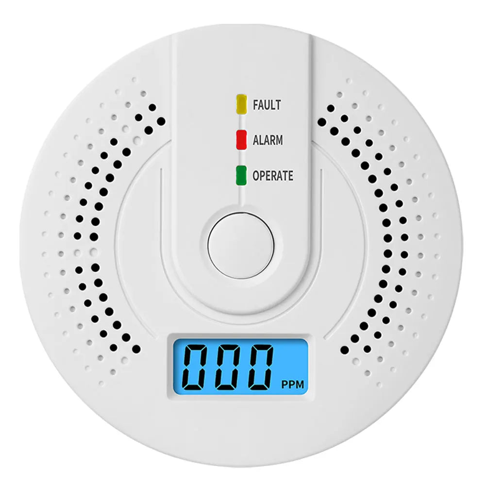 Digital Carbon Monoxide Detector Sound Warning & LED Indicator Battery Powered CO Gas Monitor Alarm Detector for Home Warehouse