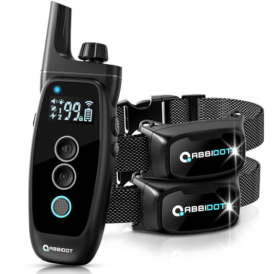 ABBIDOT T50 Dogs Training Electric Shock Collar with LED Light 3300ft Waterproof Canine Equipment Supplies