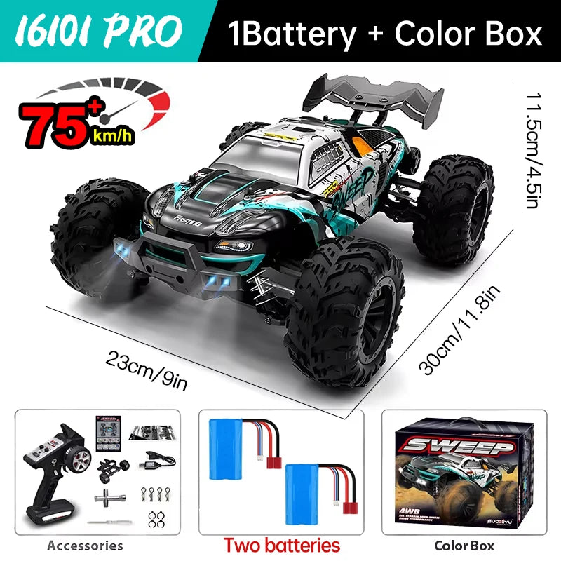 WLtoys 16101 Pro 1:16 75KM/H 4WD RC Car With LED Light