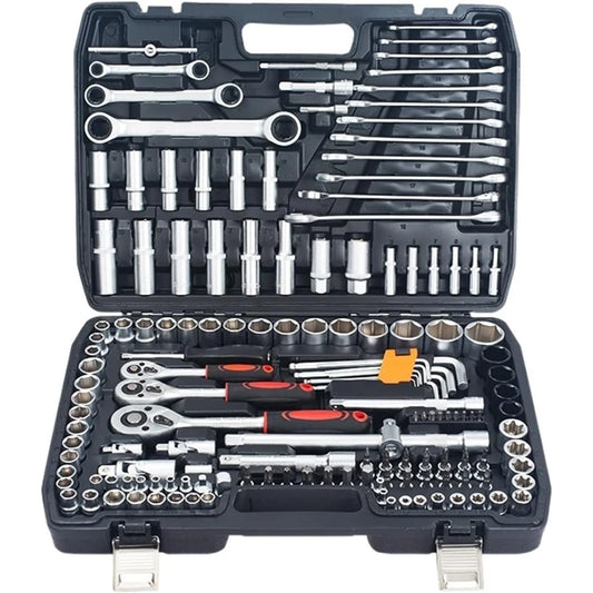151 Pcs Car Repair Tool Box Spanner Chrome Vanadium Hand Tools And Ratchet Wrench Socket Set Combination Kit