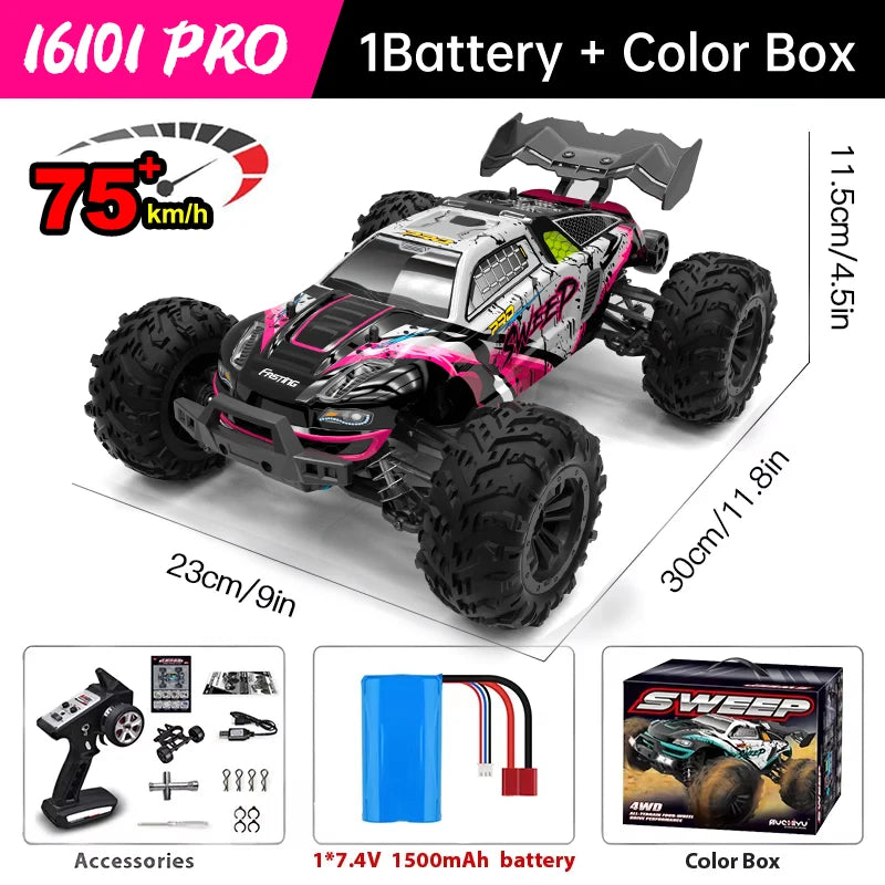 WLtoys 16101 Pro 1:16 75KM/H 4WD RC Car With LED Light