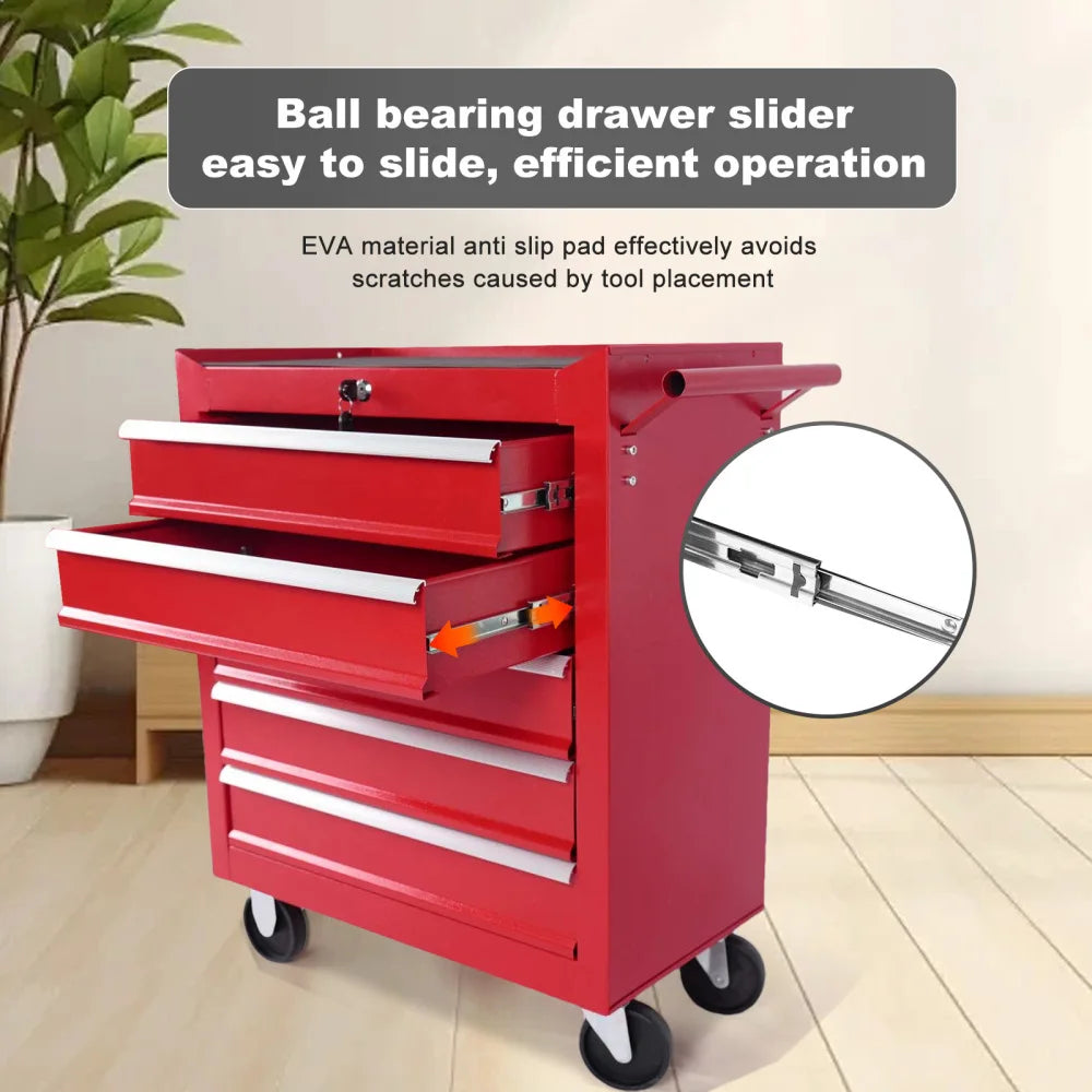 5 Drawer Metal Rolling Tool Chest With Locking System