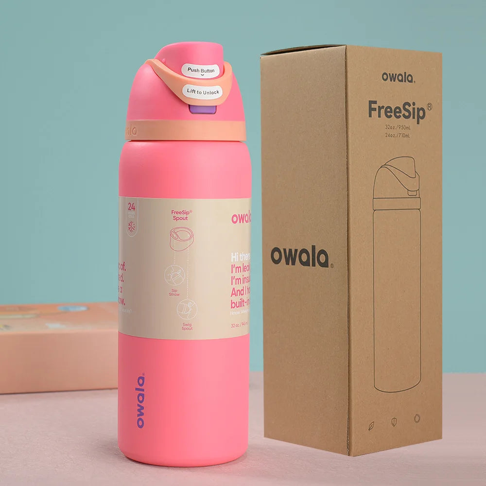 New Original Owala Insulated Stainless Steel Water Bottle with Straw BPA Free Sports Water Bottle