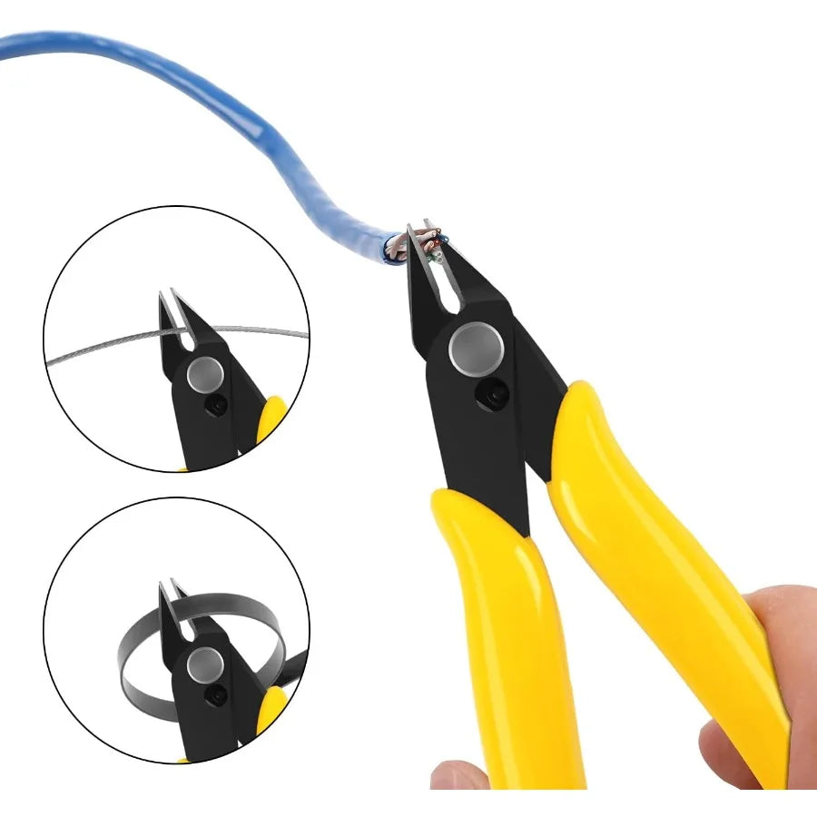 5Pcs Micro Flush Cutters Wire Cutter With Internal Spring Diagonal Cutters For Electronics Heating Wire Soft Copper