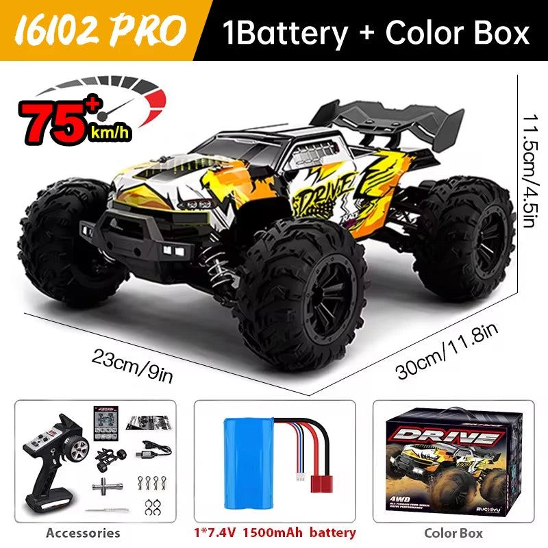 WLtoys 16101 Pro 1:16 75KM/H 4WD RC Car With LED Light