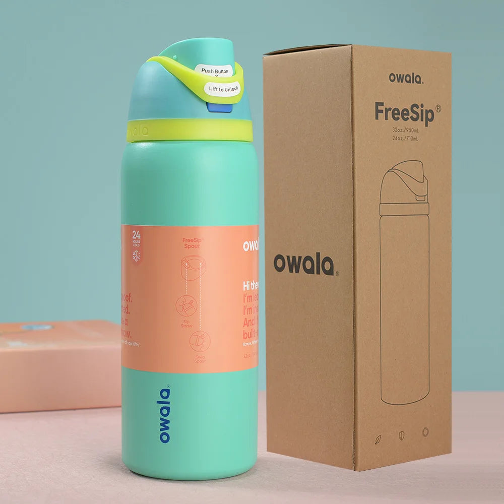 New Original Owala Insulated Stainless Steel Water Bottle with Straw BPA Free Sports Water Bottle