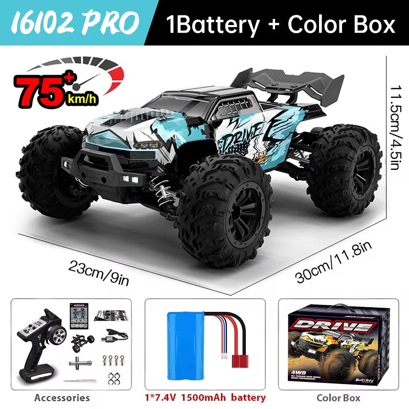 WLtoys 16101 Pro 1:16 75KM/H 4WD RC Car With LED Light