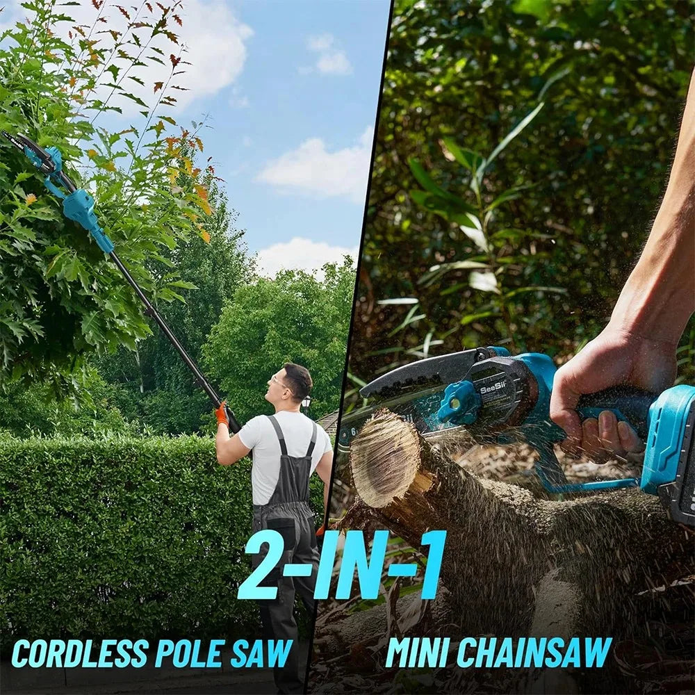 Seesii 6 Inch Brushless Electric Chainsaw Pruner For Tree