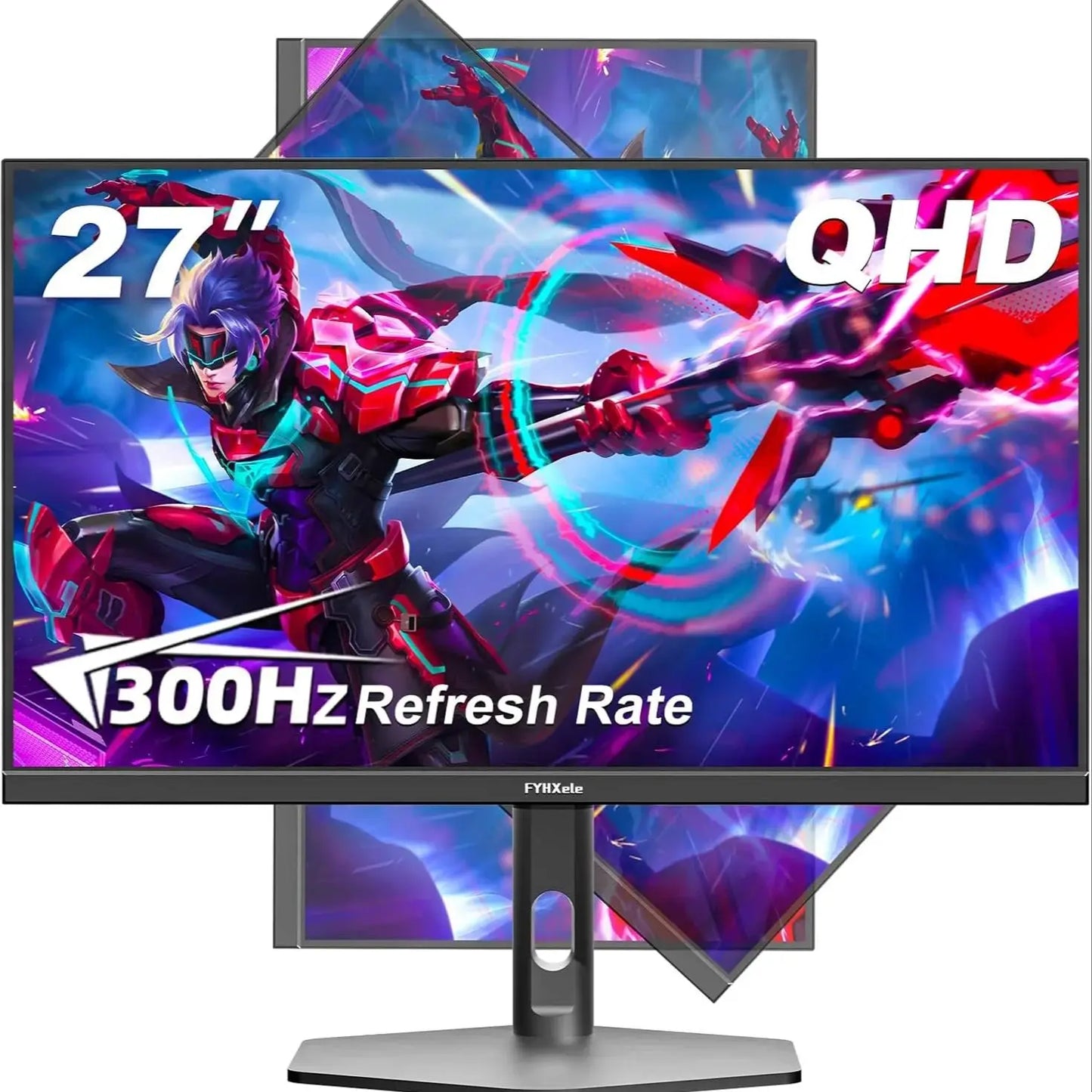 FYHXele 27Inch Gaming Monitor 300Hz QHD FreeSync Ultra Slim