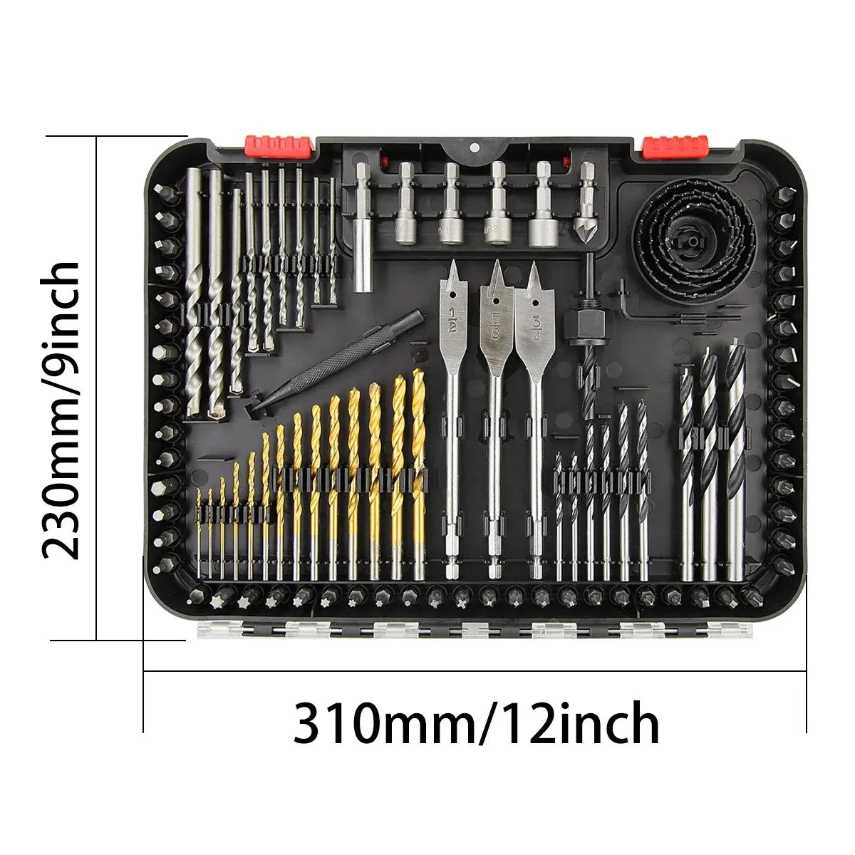 100 Piece Drill Bit Set With Impact Driver Bits Metal Wood