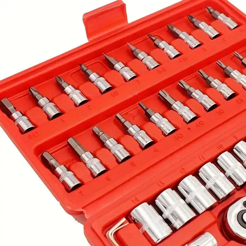 46PCS 1/4 Inch Drive Socket Set for Car Repair Tools