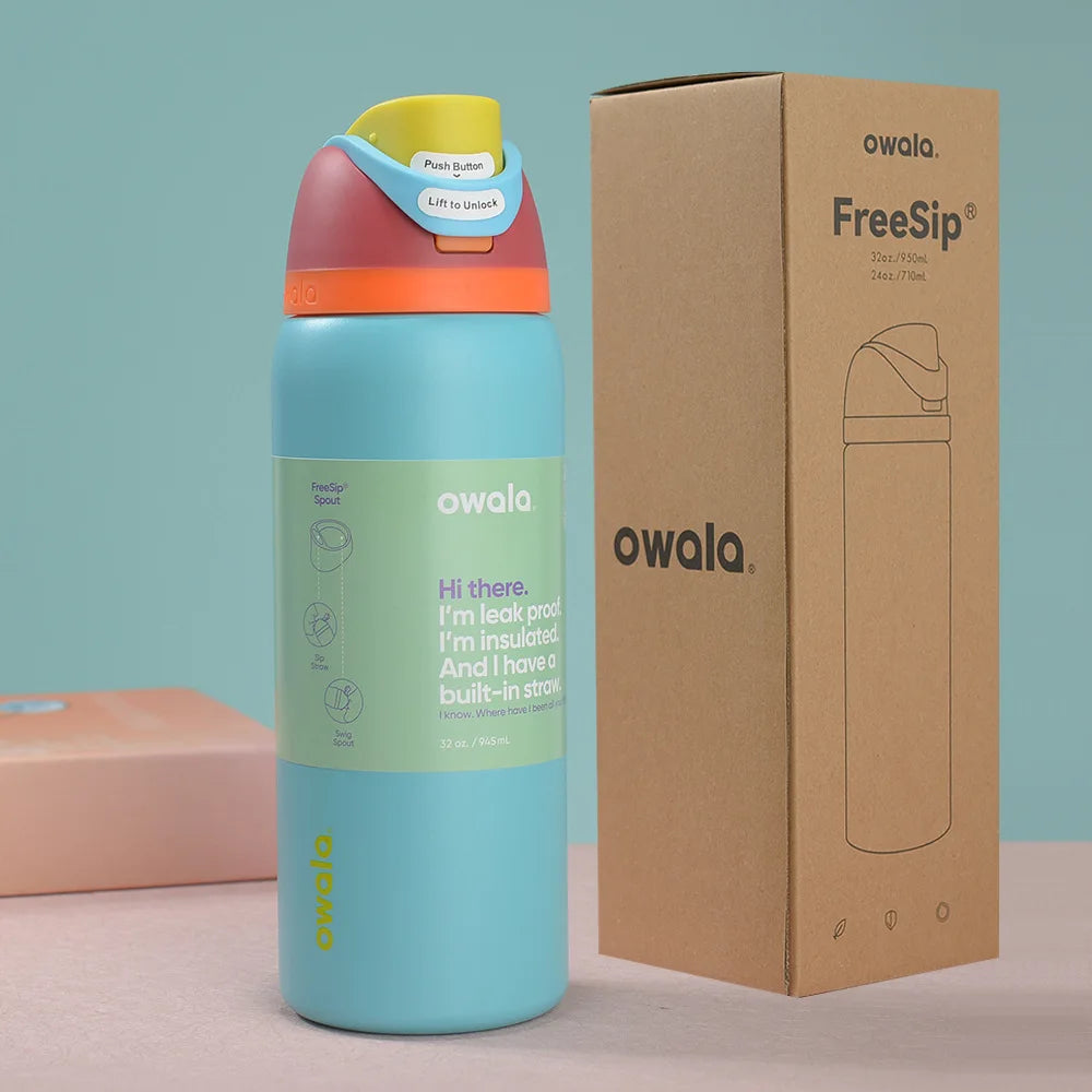 New Original Owala Insulated Stainless Steel Water Bottle with Straw BPA Free Sports Water Bottle