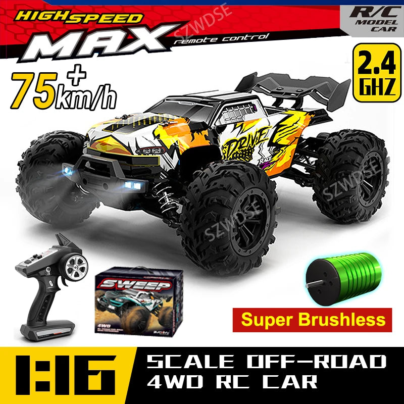 WLtoys 16101 Pro 1:16 75KM/H 4WD RC Car With LED Light