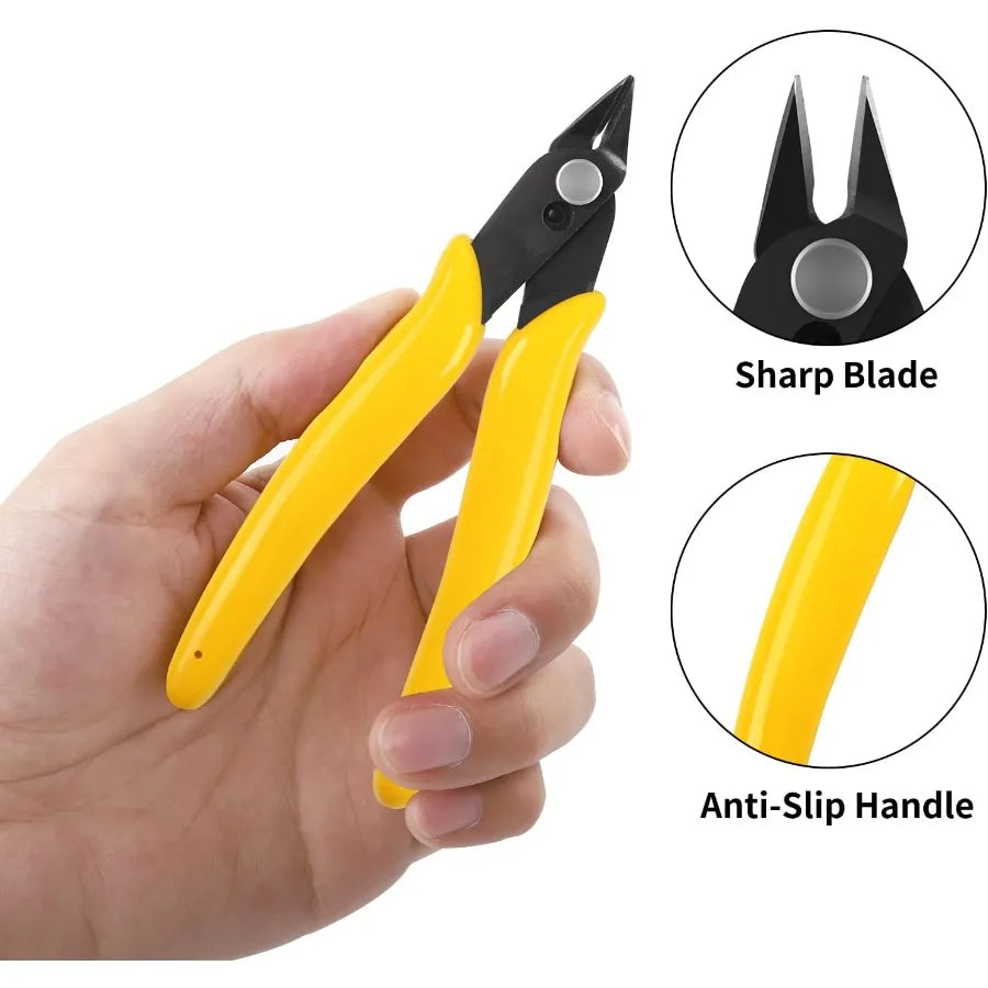 5Pcs Micro Flush Cutters Wire Cutter With Internal Spring Diagonal Cutters For Electronics Heating Wire Soft Copper