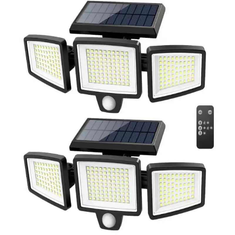 Outdoor Solar LED Wall Lamp Four Side Lighting Waterproof